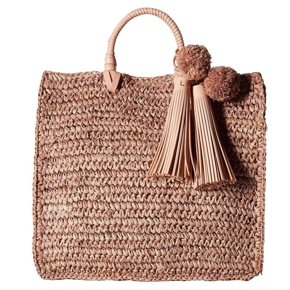 { Loeffler Randall } Straw Travel Tote in Pink - Picture 3 of 8